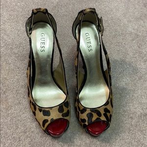 Guess High Heels with Cheetah print and red